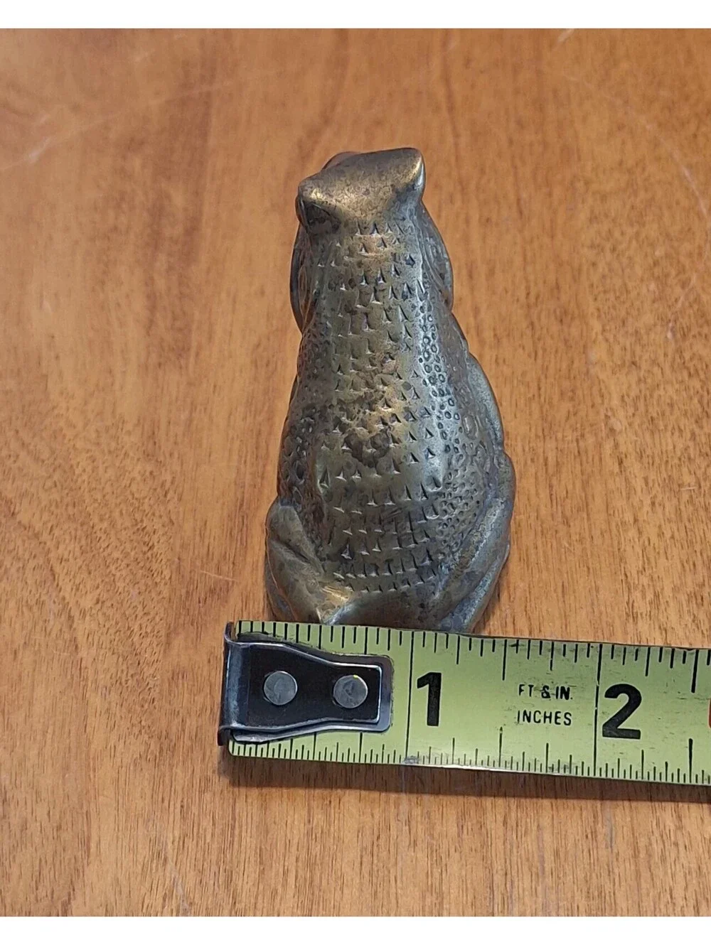 Vintage Solid Brass Frog Figurine/Paperweight 2